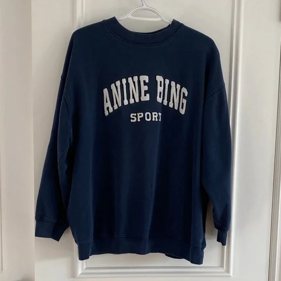 Anine Bing Sport Tyler Sweatshirt in Pacific Blue - Picture 3 of 10